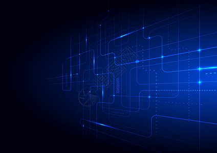 照亮蓝线和利平线的抽象技术未来概念科学网络蓝色激光照明互联网电子黑色插图墙纸图片