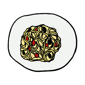 意大利意大利传统面食 手画素描风格 Vec烹饪菜单涂鸦插图美食盘子面粉午餐牛肉乡村图片
