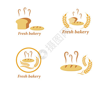 面包店徽标矢量图蛋糕糕点营养烹饪面团早餐厨房厨师小麦盘子图片