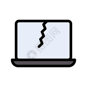 膝上型黑色技术工作玻璃电子笔记本碰撞键盘垃圾屏幕图片
