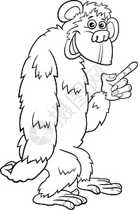 大猩猩大猩猩猿野生漫画动物性格彩色书页图片