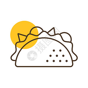 炸玉米饼矢量图标 快餐标志食物餐厅烹饪辣椒插图小吃胡椒美食午餐蔬菜图片