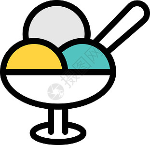 冰淇淋霜碗奶油勺子餐厅营养插图酸奶甜点食物糖果咖啡店图片