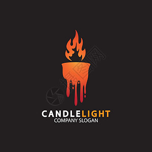 蜡烛灯图标标志设计矢量模板烛光火焰烧伤烛台石蜡芳香蜡烛艺术宗教辉光图片