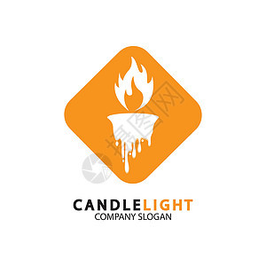蜡烛灯图标标志设计矢量模板持有者辉光石蜡假期庆典烛光灯芯烛台卡片烧伤图片