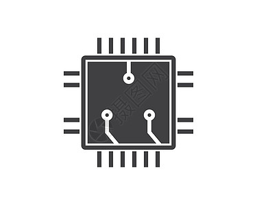 电路板线 cpu 芯片图标标志插图 vecto显卡科学芯片组工程概念母板电脑技术木板打印图片