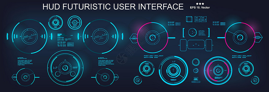 科幻未来派 hud 仪表板显示虚拟现实技术 scree航海数据设计测量用户屏幕导航控制板创新游戏图片