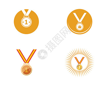 奖牌图标矢量插图设计庆典青铜仪式冠军锦标赛网络成功勋章运动游戏图片
