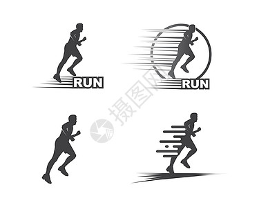 奔跑的人图标矢量图设计男人赛跑者运动员肌肉男性乐趣白色插图训练活动图片