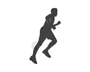 奔跑的人图标矢量图设计竞赛活力男人短跑乐趣标识白色赛跑者男性插图图片
