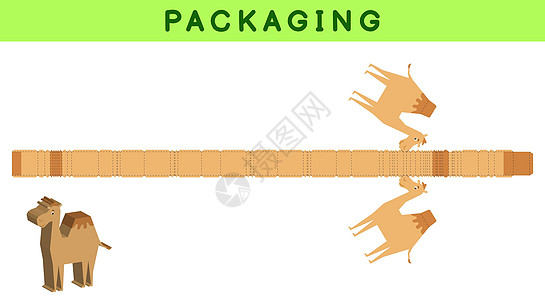 派对礼品盒模切骆驼设计 适合糖果小礼物面包店 包模板伟大的设计用于任何目的生日婴儿淋浴 spinata 矢量股票图假期贮存胶水盒图片