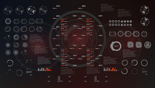 未来派虚拟图形触摸用户界面目标高科技传感器展示用户航海全球游戏显示器控制板运动图片