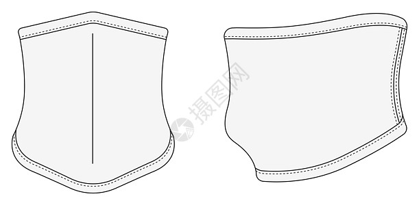颈部绑腿保暖矢量模板插图白色图片