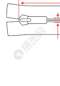 拉链尺寸 在白色背景上隔离的 Zip 规范矢量图图片