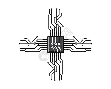 电路板线 cpu 芯片图标标志插图 vecto打印芯片组数据内存记忆硬件计算电气半导体木板图片