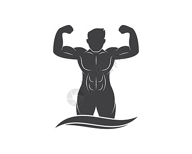 健美运动员健身健身房徽标徽章矢量它制作图案的强壮男子图标重物肌肉训练哑铃俱乐部中心腹肌活动身体举重图片