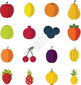 水果图标热带市场小吃柠檬收成西瓜热情覆盆子绘画奇异果图片
