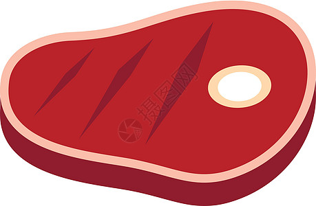 烤牛排平面样式中的肉牛排图标设计图片