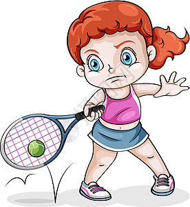 一个打网球的白人女孩图片