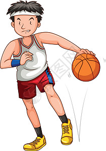 一个人打篮球的男人夹子插图活动剪裁乐趣绘画篮球运动玩家娱乐图片