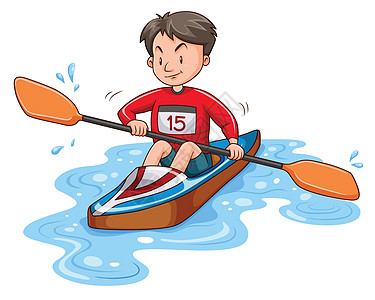 在水上划独木舟的男子运动员图片