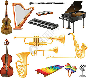 乐器电子琴不同类型的乐器设计图片