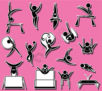 不同类型体操的运动图标图片