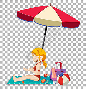 在沙滩垫上晒日光浴的女孩假期液体女性比基尼海洋天气海浪娱乐行动旅行图片
