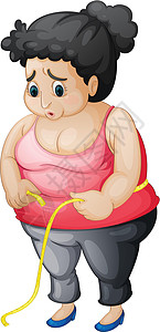 胖女人女性夹子漫画饮食化妆品女孩大腿绘画卷尺橘皮图片
