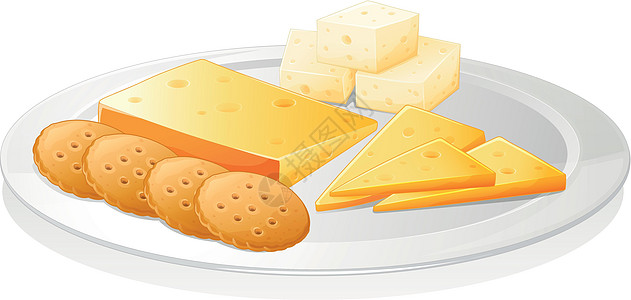 饼干和奶酪黄色午餐材料奶制品小麦草图飞碟美味立方体拼盘图片