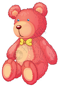泰迪熊黄色材料毛绒孩子们玩具熊粉色红色游戏毛皮绘画图片