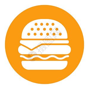 汉堡矢量白色字形图标 快餐标志图片