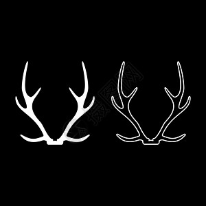 概念奖杯光影白色矢量显示固体轮廓风格图像荒野麋鹿插图鹿角哺乳动物野生动物打猎动物驯鹿图片