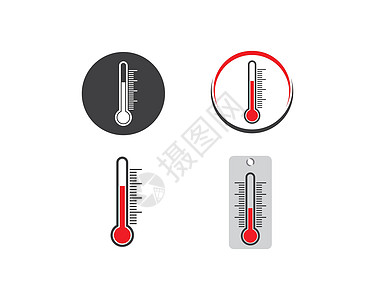 温度计矢量图标它制作图案健康测量工具摄氏度模拟药物温度玻璃乐器气象图片