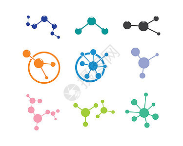 分子标志矢量插图设计生物信息化学品医疗生活商业原子玻璃图表标识图片
