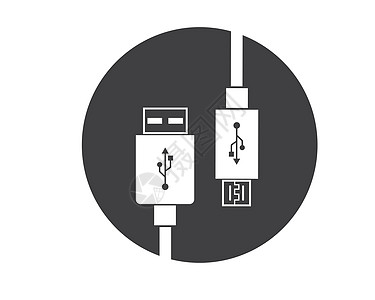 usb 图标矢量图驾驶插头技术电子插座港口数据黑色贮存电缆图片