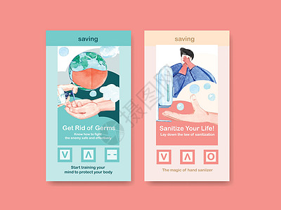 具有冠状病毒和细菌保护和安全性的洗手液instagram模板设计疾病卫生病菌凝胶物质操作社区感染手指酒精图片