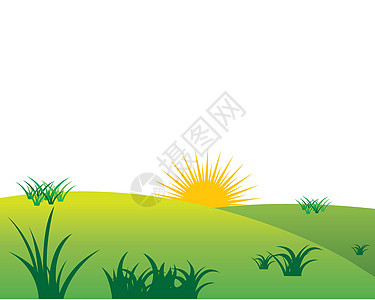 草地夏天矢量图模板牧场风景植物天空生态花园土地丘陵树叶草原图片