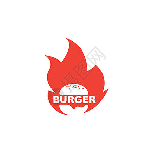 火焰矢量图汉堡图标矢量图设计午餐营养芝士食物牛肉油炸餐饮餐厅火焰插图设计图片
