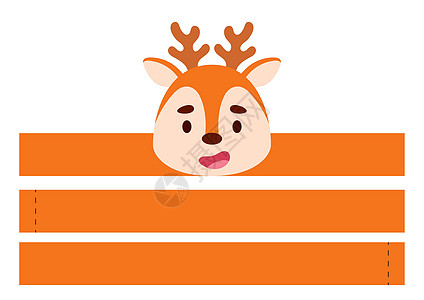 可打印的鹿纸皇冠 生日圣诞节迎婴派对的 Diy 剪彩派对丝带模板 有趣的娱乐配件 打印切割和胶水 矢量股票图图片
