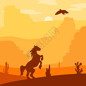西太湖印刷打印牧场海报插图动物沙漠太阳国家日落旅行表演设计图片