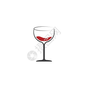 葡萄酒标志模板矢量符号瓶子酒杯红色酒吧白色标签酒精玻璃餐厅酒厂图片