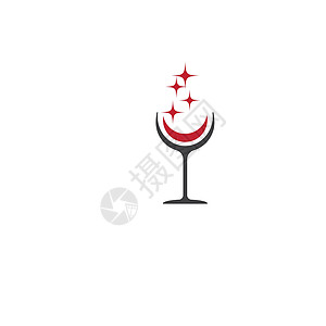 葡萄酒标志模板矢量符号酒杯杯子瓶子标识酒精红色菜单酒吧餐厅标签图片