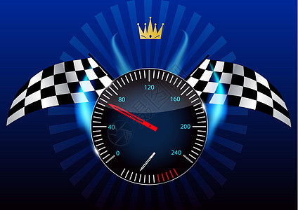 方格旗速度计 矢量插图金属精加工检查电脑速度燃料竞赛绘画车速框架图片