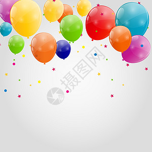 它制作图案颜色有光泽的气球背景矢量狂欢节日反射娱乐标签边界飞行假期庆典惊喜图片