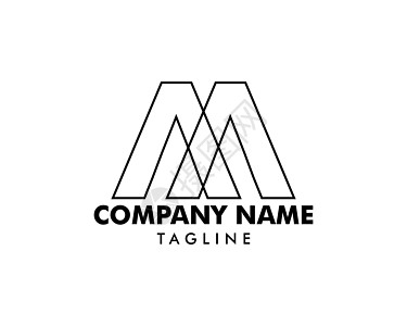 公司发布会邀请函字母 M 矢量线标志设计酒店艺术皇家身份奢华精品字体商业公司创造力设计图片
