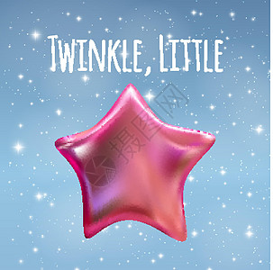 在夜空背景上闪烁的小星星 它制作图案矢量刻字星星女孩婴儿插图邀请函孩子打印卡片宇宙图片