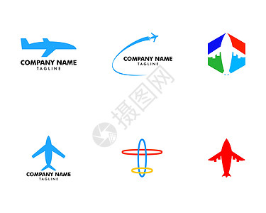 飞机矢量图解设计符号标志模板集图片
