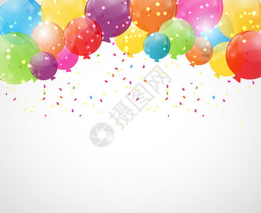 颜色有光泽的气球背景矢量图墙纸生日横幅空气飞行幸福艺术插图团体标签图片