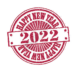 2022 年新年橡皮图章插图系列海豹假期打印圆圈书法商业邮票问候语标签墨水图片